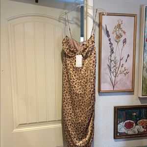 Emory Park Floral Slip Dress in Peach, Rust & Green